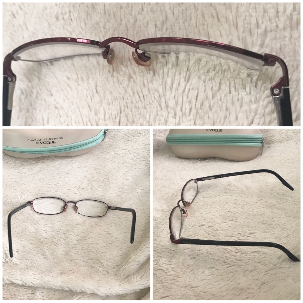 👑✅PRICE FIRM✅ VOGUE Burgundy Frame Eyeglasses and case - Picture 4 of 9